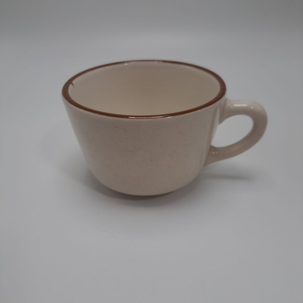 Syracuse China Restaurantware Coffee Cup White with Brown Trim Collectible Tea